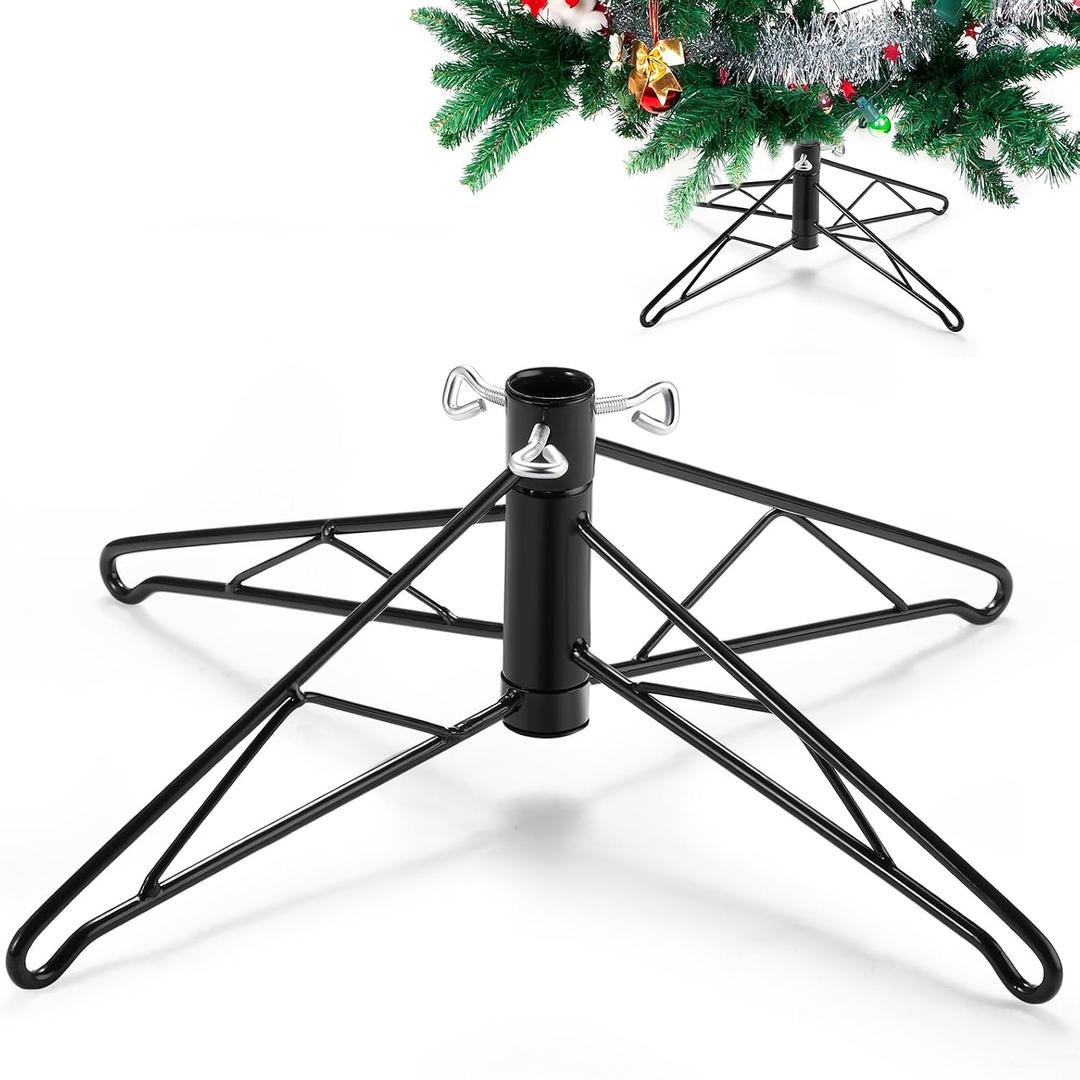 Barydat Christmas Tree Stands Metal Folding Artificial Christmas Tree Legs Replacement Holder Base for Xmas Winter Holiday New Year Decorations (dark Green, 18 Inch)