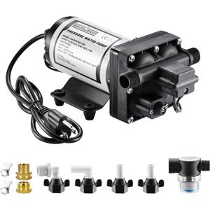 WASSERMANN RV Water Pumps Pressure Pump 115V AC with Pressure Switch, Self-priming Water Pump 5.0GPM 55PSI, Fresh Water Pump for RV Kitchen Bathroom Marine Yacht Garden Diaphragm Pump