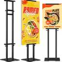 Aredy Poster Stand Display Stand Sign Holder Double Sided Banner Stand Poster Stands for Display Heavy Duty Sign Stand with Base Height Up to 75 inch for Wedding, Restaurant,Business, Supermarket
