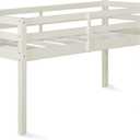 DHP Milton Twin Loft Bed, White, Traditional Small Space Junior Size, Horizontal Paneling, Sturdy Wood Construction