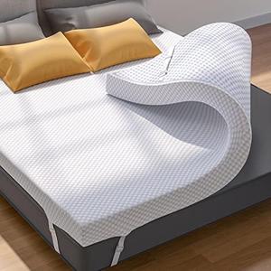 Evenflo 3 Inch Gel Memory Foam Mattress Topper for Pressure Relief, Premium Soft Cooling Sleep, Non-Slip Design with Removable & Washable Cover, CertiPUR-US Certified - Queen Evenflo 3 Inch Gel Memory Foam Mattress Topper for Pressure Relief, Premium Soft Cooling Sleep, Non-Slip Design with Removable & Washable Cover, CertiPUR-US Certified - Queen