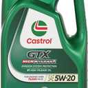 Castrol GTX High Mileage 5W-20 Synthetic Blend Motor Oil, 5 Quarts