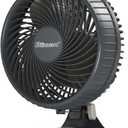 HOLMES BLIZZARD 7" Table Fan, 2 Speeds, 3 Blades, 85 Oscillation, 20 Adjustable Head, Home, Bedroom and Office, Charcoal Matte