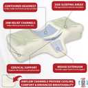Therapeutica Cervical Orthopedic Foam Pillow - Neck Support Pillow for Side & Back Sleepers - Ergonomic Pillow for Neck Support, Relief, & Spinal Alignment Average Size, Firm