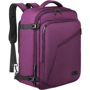 MATEIN Travel Backpack for Women, Expandable Flight Approved Carry on Backpack, Water Resistant Lightweight Suitcase, Large Business Weekender Daypack, Gift for Traveler, Purple