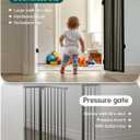 Babelio Baby Gate for Stairs, Kitchen & Doorways, No Bottom Bar| Easy Install| One-Handed Operation| Auto-Close| Hardware Mount Safety Dog Gate (Black, 28" H, 29.7-46.5" W)