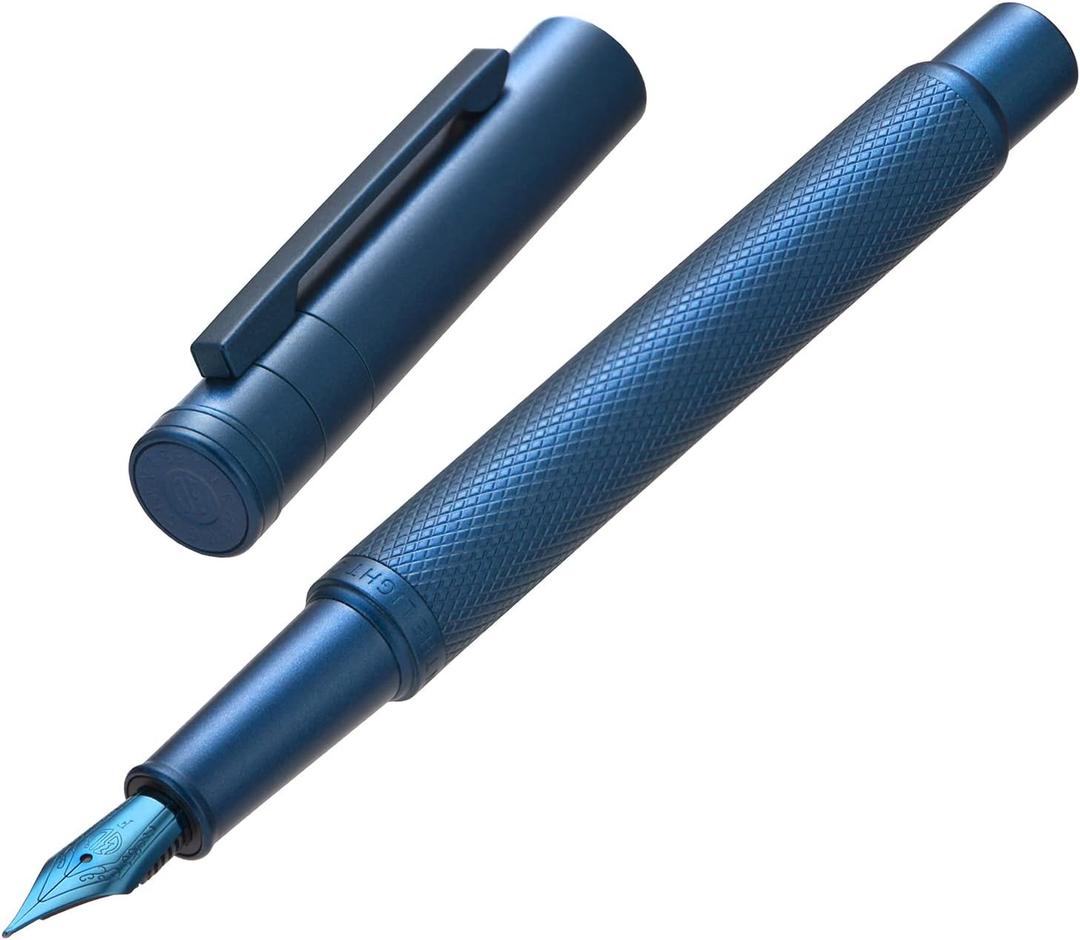 Hongdian 1851 Dark Blue Forest Fountain Pen Medium Nib, Classic Design with Converter and Metal Pen Case Hongdian 1851 Dark Blue Forest Fountain Pen Medium Nib, Classic Design with Converter and Metal Pen Case