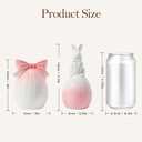 DN DECONATION Easter Decorations Bunny and Egg Figurines Set, Pink to White Gradient Easter Spring Home Decor, Ceramic Rabbit Egg Sculpture for Farmhouse Tabletop Centerpiece Wedding Gifts 2PCS