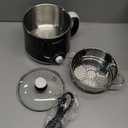 Dezin Hot Pot Electric with Steamer, Rapid Noodles Cooker, Stainless Steel Electric Pot 1.6 Liter, Perfect for Ramen, Egg, Dumpling, Soup, Oatmeal with Temperature Control and Keep Warm Function (1.7 Quarts)