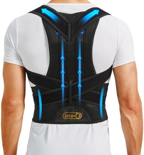 Upgraded Back Brace Posture Corrector for Men and Women - Relief for Neck, Back,and Shoulder Pain - Full Adjustable and Breathable Posture Back Brace - Improve Back Posture and Provide Lumbar Support M