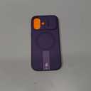 SURITCH for iPhone 17 Case with Camera Control Cover, Camera Slide Cover and Adjustable Kickstand, Compatible with MagSafe, Shockproof Bumper Protective Cases 6.3 Inch, Dark Purple