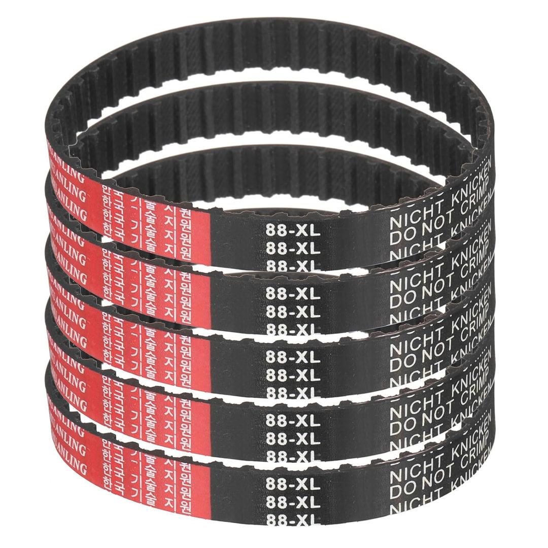 uxcell 5pcs 88XL 037 Timing Belt 44 Teeth Rubber Geared Cogged Belt, 0.37" Width, 0.20" Pitch Mechanical Replacement Belts
