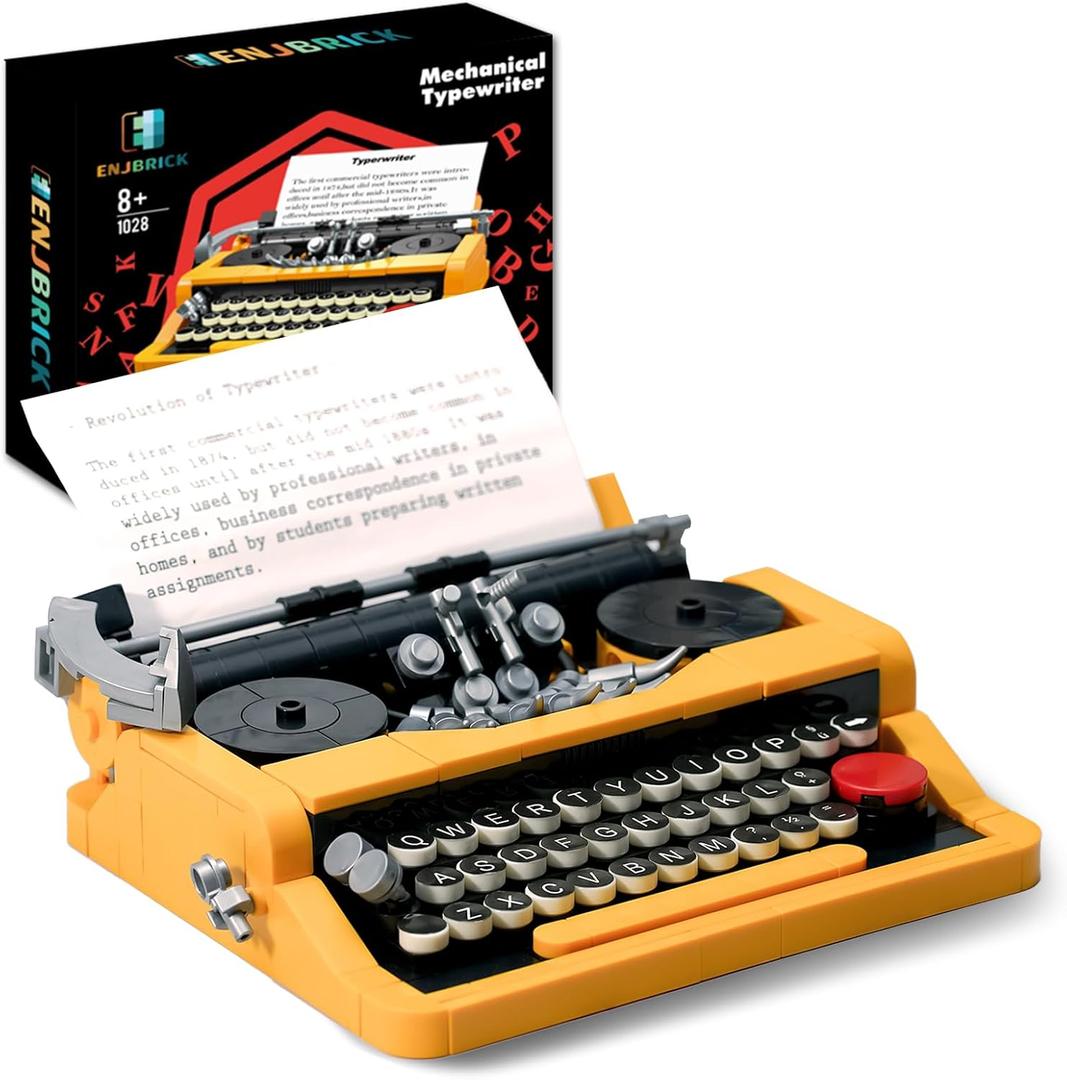 ENJBRICK Typewriter Building Set Compatible with Lego for Adults,Ideas Cute Building Toys for Girls 8-14 Years,Christmas Toys for Kids