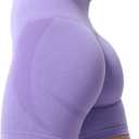 Aoxjox Booty Contour Seamless Workout Biker Shorts for Women Tummy Control High Waisted Athletic Running Yoga Short 5" (Lilac Marl, X-Large)
