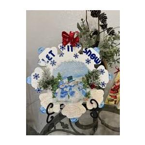 Christmas Santa Gnomes Wood Sign LED Light Up Wreath Wall Window Front Door Hanging Decoration for Festival Home Decors Wall Window Hanging Ornament (Different Style)