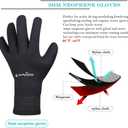 OMGear Neoprene Gloves Diving Wetsuit Gloves 3mm Flexible Thermal with Adjustable Waist Strap for Snorkeling Scuba Diving Surfing Kayaking Rafting Spearfishing Sailing, S