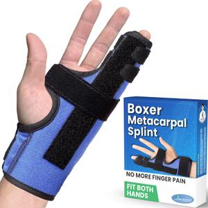 Metacarpal Finger Splint Hand Brace, Pinky Finger Splint for Boxer Fractures, Two Finger Brace for 4th or 5th Finger, Ulnar Gutter Splint Right Hand and Left (L/XL)