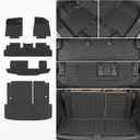Floor Mats Compatible with 2022-2025 Nissan Pathfinder 7&8 Seats Cargo Mat Cargo Liner TPE Back Seat Cover Protector 2024 Pathfinder Accessories (Trunk Mat with Backrest Mat+Floor Mats)