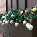 2.36" Christmas Balls Ornaments Set, 30ct Shatterproof Hanging Decorations for Xmas Trees, Holiday Party Decor (Gold White)