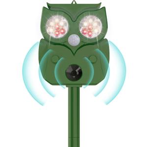 Ultrasonic Animal Repellent - Deer, Squirrel, Cat Repeller Outdoor Sonic Fortress Pro Solar Waterproof Solar Powered Ultrasonic Device for Garden & Yard Professional Deer Repellent Devices(1 Pack)