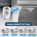 YASFEL Bidet Attachment for Toilet, Self-Cleaning Bidet Sprayer Non-Electric Dual Nozzle for Feminine/Posterior Wash Bidet Toilet Attachment with Pressure Controls (White)