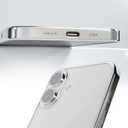 for Apple iPhone 16 Case 6.1-Inch 2024, Yellowing-Resistant Shockproof Phone Bumper Cover, Anti-Scratch with Camera Lens Protector for iPhone 16 Phone Transparent Case (Silver Border)