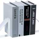 MyGift Decorative Bookends Clear Thick Acrylic Triangle Shaped, Transparent Book Stands for Home Office School Desk, Book Ends Holder for Shelves, 1 Pair, 5 Inch Premium Hotel Style