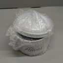 Coffee Filter Holder, White Basket Coffee Filter Storage with Lid, Round CoffeeFilter Container for Counter, Rustic Farmhouse Coffee Bar Accessories Decor (White)