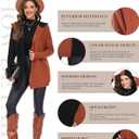 JTANIB Long Cardigan Sweaters for Women, Color Block Open Front Oversized Hooded Knit Cardigan Fall Outfits Winter Coat (M)