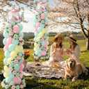 Kasyat 2 Set Tea Party Decorations Balloon Column with Adjustable Balloon Stand Kit, Teapot Balloons for Spring Bridal Shower Wedding Birthday Garden Party, Pastel Macaron Arch Supplies