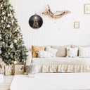 10" Christmas Vintage Round Wall Decor,Retro Framed Art,Christmas tree starlight Canvas Wall Art,Applies To Bedroom Living Room Increase the festive atmosphere Or As A Gift - A21