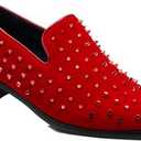 SPK26 Men's Vintage Velvet Rhinestone Designer Dress Loafers Slip On Shoes Classic Tuxedo Dress Shoes, 10