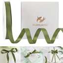 HUIHUANG Moss Green Satin Ribbon 1/2 inch X 50 Yards Continuous, Green Double-Faced Satin Ribbon for Gift Wrapping, Bows, DIY Crafts, Flower Bouquet, Wedding Bridal Shower Decor