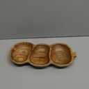 3 Compartment Serving Bowl - Wooden Divided Serving Tray - Peanut Shaped Bowl - Key Bowl - Candy Bowl - Section Serving Platter - Candle Tray - Snack Bowl Partition Dish - Pistachio Bowl