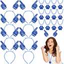 Zeyune 24 Pcs Paw Print School Spirit Week Items Blue