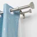 1 Inch Modern Double Window Curtain Rods,36-72 Inch Adjustable Telescoping Heavy Duty Stylish Drapery Rods Decorative Solid Square Allufer Finials for Dual Curtain Rod Window Treatment,Nicked Brushed