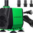 40W Fountain Submersible Water Pump, 1000GPH Adjustable Ultra Quiet Aquarium Pump, Small Pond Pump with 3 Nozzles, 10.5ft High Lift for Small Pond, Fish tank, Waterfall, Outdoor, Hydroponics