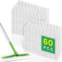 60 Count Dry Sweeping Cloths Compatible with Swiffer Sweeper Heavy Duty Pet Pads Refills Cleaning Dust and Hair,Disposable Mop Pads Refills