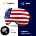 2 x Silk American Flag Sleep Masks,Soft American Eye Masks with Adjustable Strap,Comfortable Funny Sleeping Masks for Men,Women