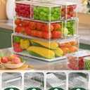 KEMETHY 11 Pack Refrigerator Organizers and Storage, Stackable Fridge Organizer Bins, BPA-Free Clear Plastic Fruit Storage Containers for Fridge, Kitchen, Fruits, Drinks, Produce, Vegetable