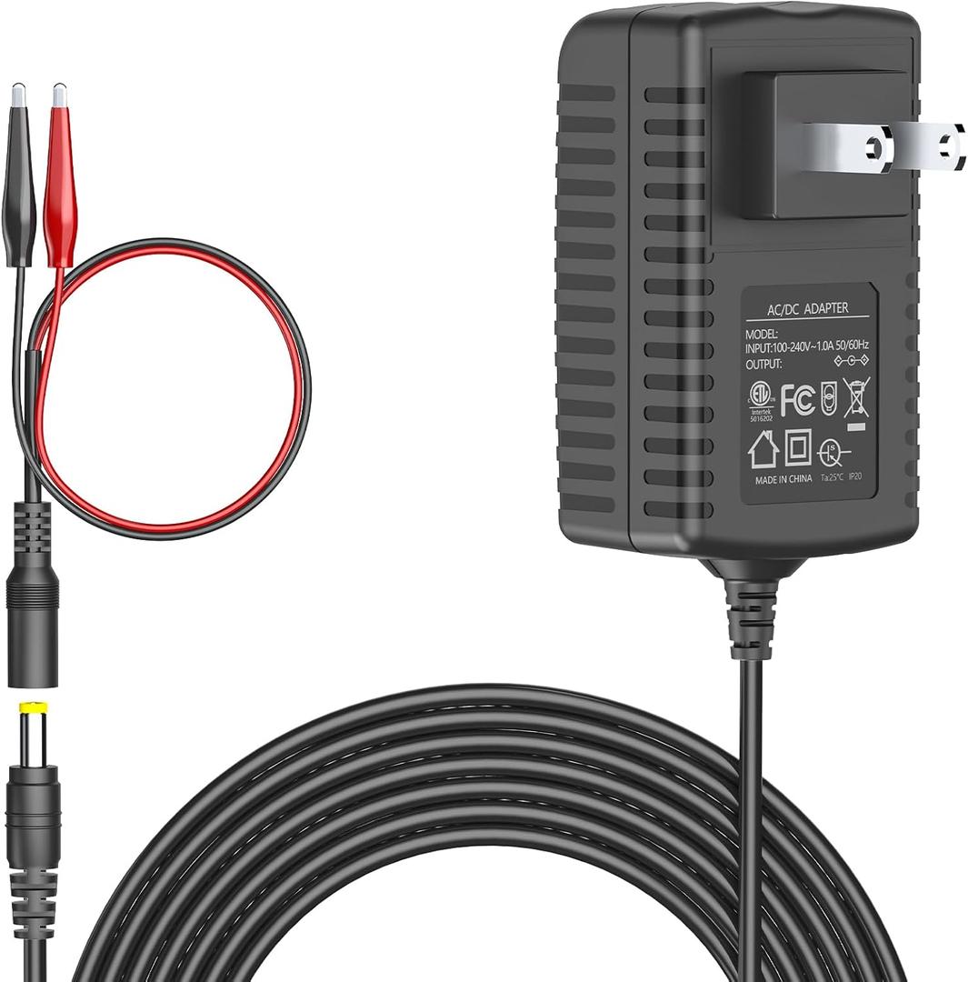 14.6V 2A LiFePO4 Battery Charger with Dual Alligator Clips Connector for 4S 12V Rechargeable Lithium Iron Phosphate Battery Pack
