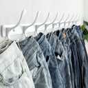 SKOLOO Wall Mounted Coat Rack - 10 Hooks, Heavy Duty, Stainless Steel, Metal Wall Hangers, Sturdy Coat Hooks for Hanging Coats, Jacket, Clothes, Hat, White