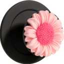 Daisy Flower Magnetic Phone Grip,Compatible with Magsafe Collapsible Mobile Stand Holder for Smartphone and Tablet-Pink Black Design