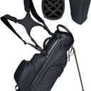 PU Leather Golf Bag for Men, Golf Stand Bags with 14 Way Full-Length Dividers, 2026 Luxury Plush Top Multiple Pockets Adjustable Dual Straps Golf Bags with Rain Cover
