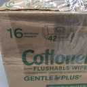 Cottonelle GentlePlus Flushable Wet Wipes with Aloe & Vitamin E, 16 Flip-Top Packs, 42 Wipes Per Pack (672 Total Wipes)