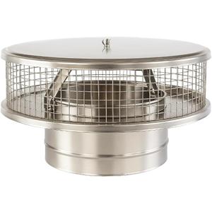 Chimcare Chimney Caps Round Chimney Cap 6" - Stainless Steel for Single Wall Chimneys - Easy Installation with Spark Arrestor Mesh - Fireplace/Wood Stove Use - Durable Chimney Pipe Cap