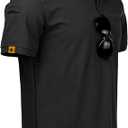 Mens Polo Shirts Quick-Dry Cool Short Sleeve Sports Casual Tennis Golf Shirt for Men, Large