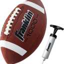 Franklin Sports Youth + Adult Footballs - Extra Grip 1000 Official Size, Junior + Pee Wee Kids - 1 + 12 Packs (Brown/White)