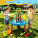 Water Table Toys for Kids Aged 3 4 5 6 7 8 Kids Water Tables with Fishing Game Set, Outdoor Activity Playset Sensory Play Table with Beach Toys Accessories Birthday Gifts for Toddlers