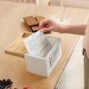 Dahey Wooden Recipe Box White Recipe Organizer with 100 Recipe Cards and 6 Dividers, Recipe Card Holder Box Set with Lid and Slots to Write in Your Own Recipes for Cooking Lover Kitchen, 6.9''x4.3''